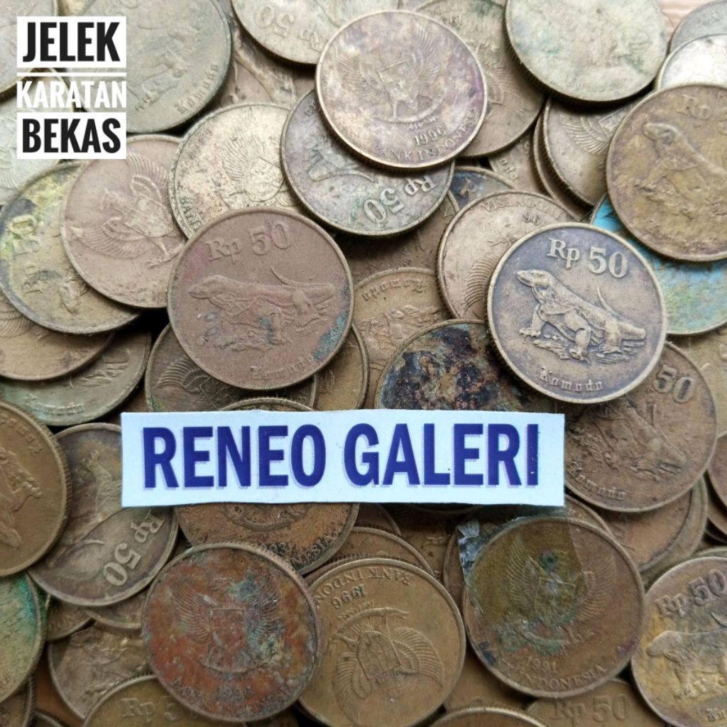 Jelek asli 50 Rupiah Komodo tahun random Uang koin kuno logam Indonesia original rp