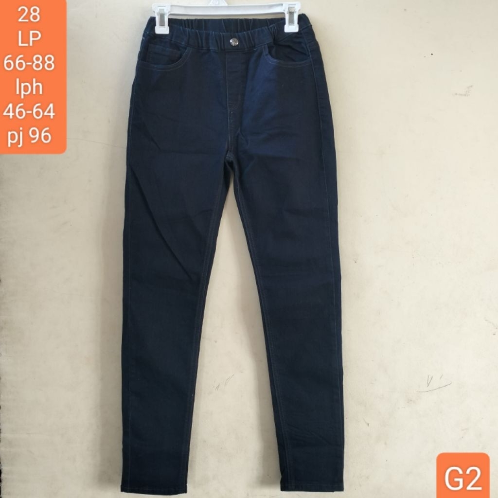 Celana jeans pinggang karet G2