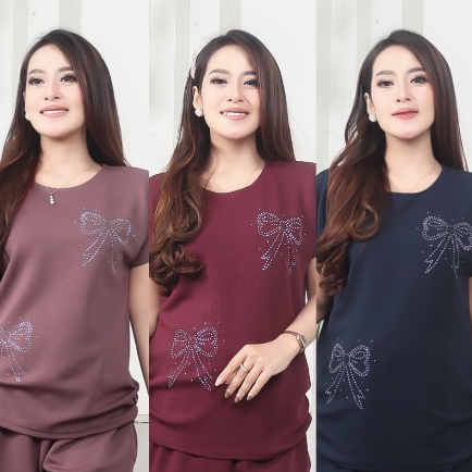 Al Arsy Fashion Setelan Wanita Kekinian Knit Premium - One Set Knit Rib - Baju Set Celana Outfit