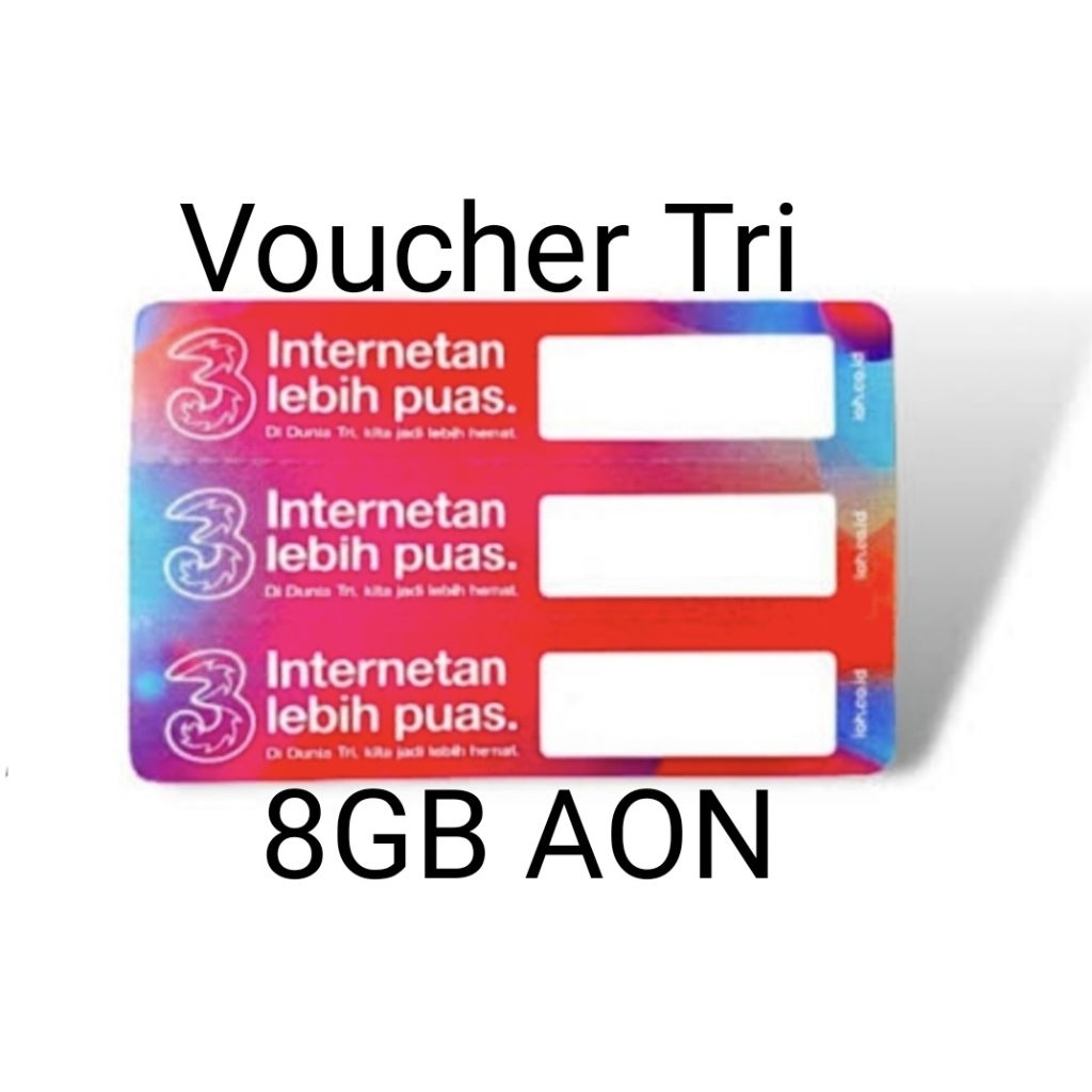 VOUCHER KUOTA TRI 8GB AON Three Kuota Paket Data Internet