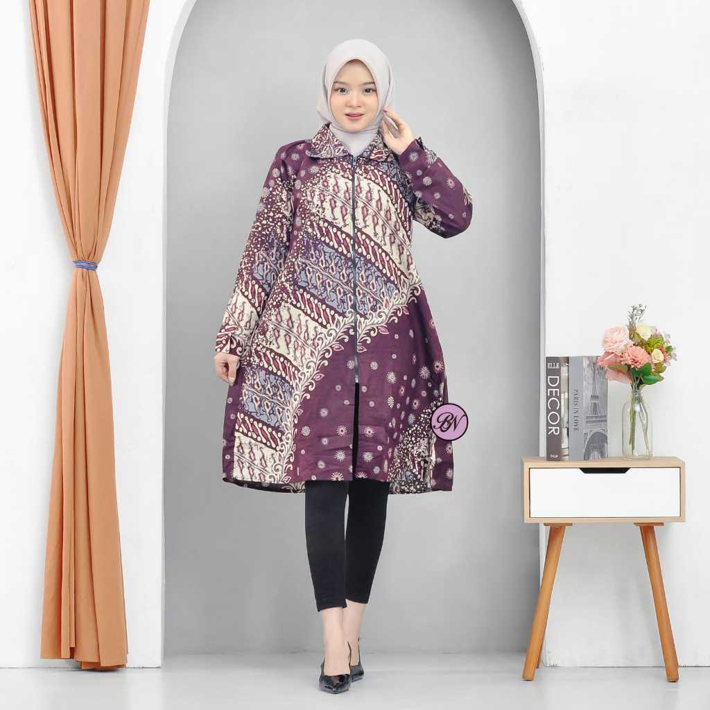 TUNIK BATIK WANITA MODEREN MODEL TERKINI