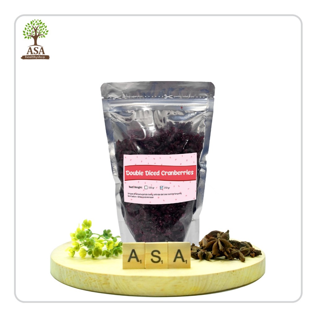 

Double Diced Cranberries 250gram