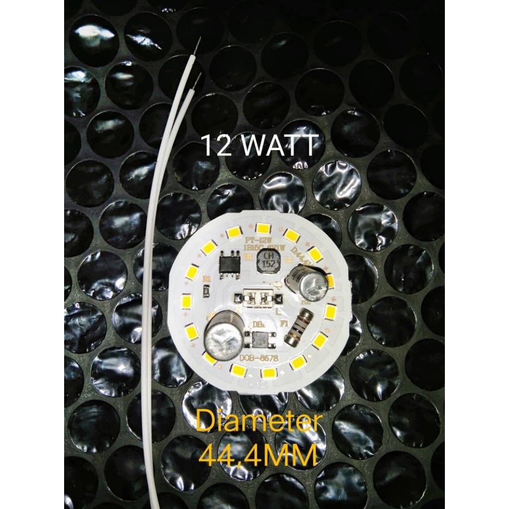 DIY PT LED AC  12 Watt Diameter 44, 4MM dengan 2 ELCO lebih stabil putih terang ( BARU)