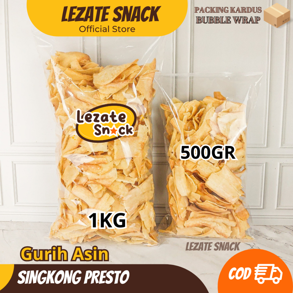 

Ceriping Singkong Presto 1KG Murah Kiloan Gurih Renyah / Criping Kripik Singkong Presto Empuk Rasa Original Gurih Bawang
