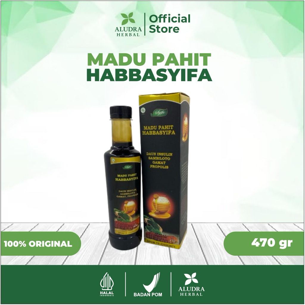 

Madu Pahit Habbasyifa Plus Daun Insulin Sambiloto Gamat Propolis Isi 470 gr