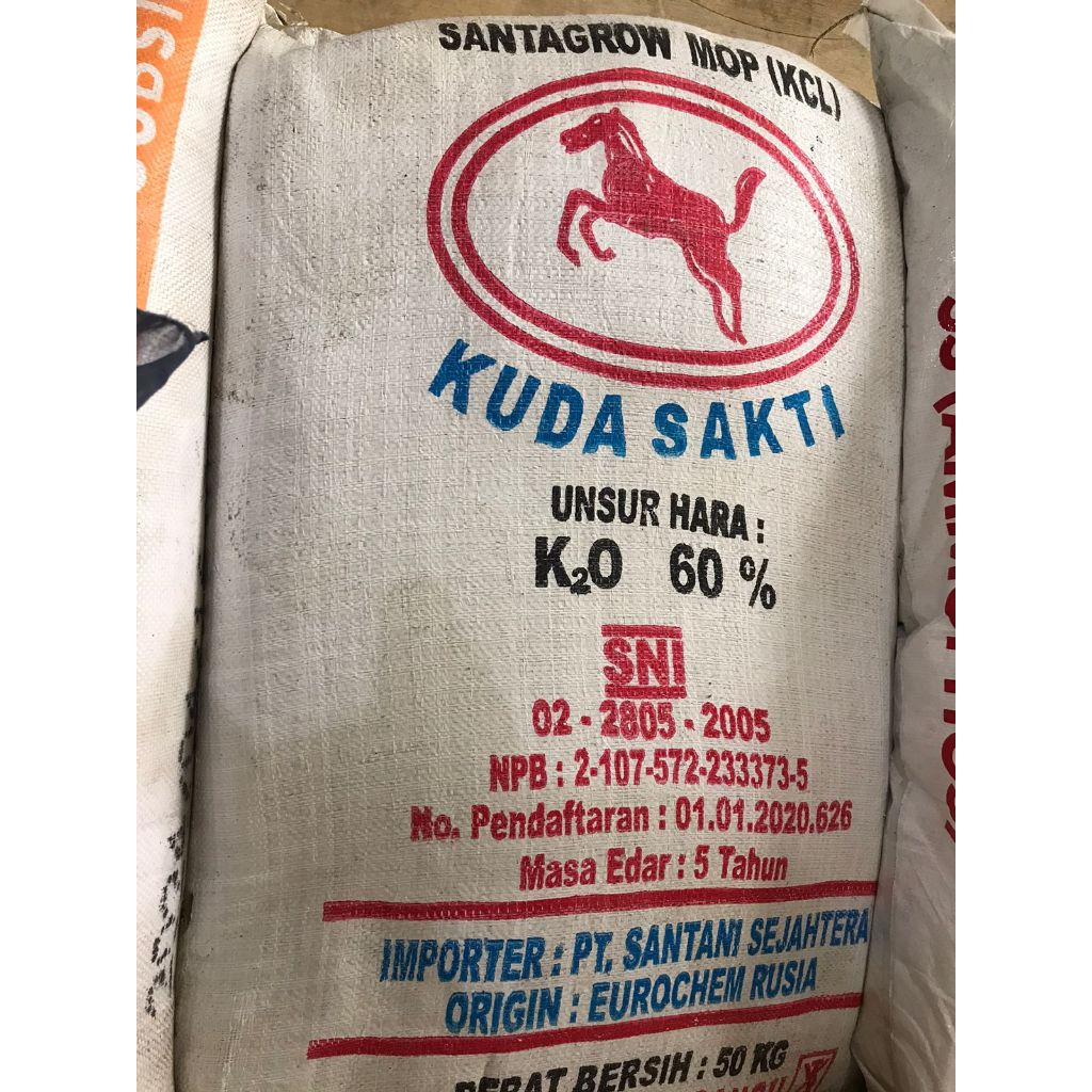 Pupuk KCL Cap Kuda Sakti isi 50Kg/kcl burung meroke