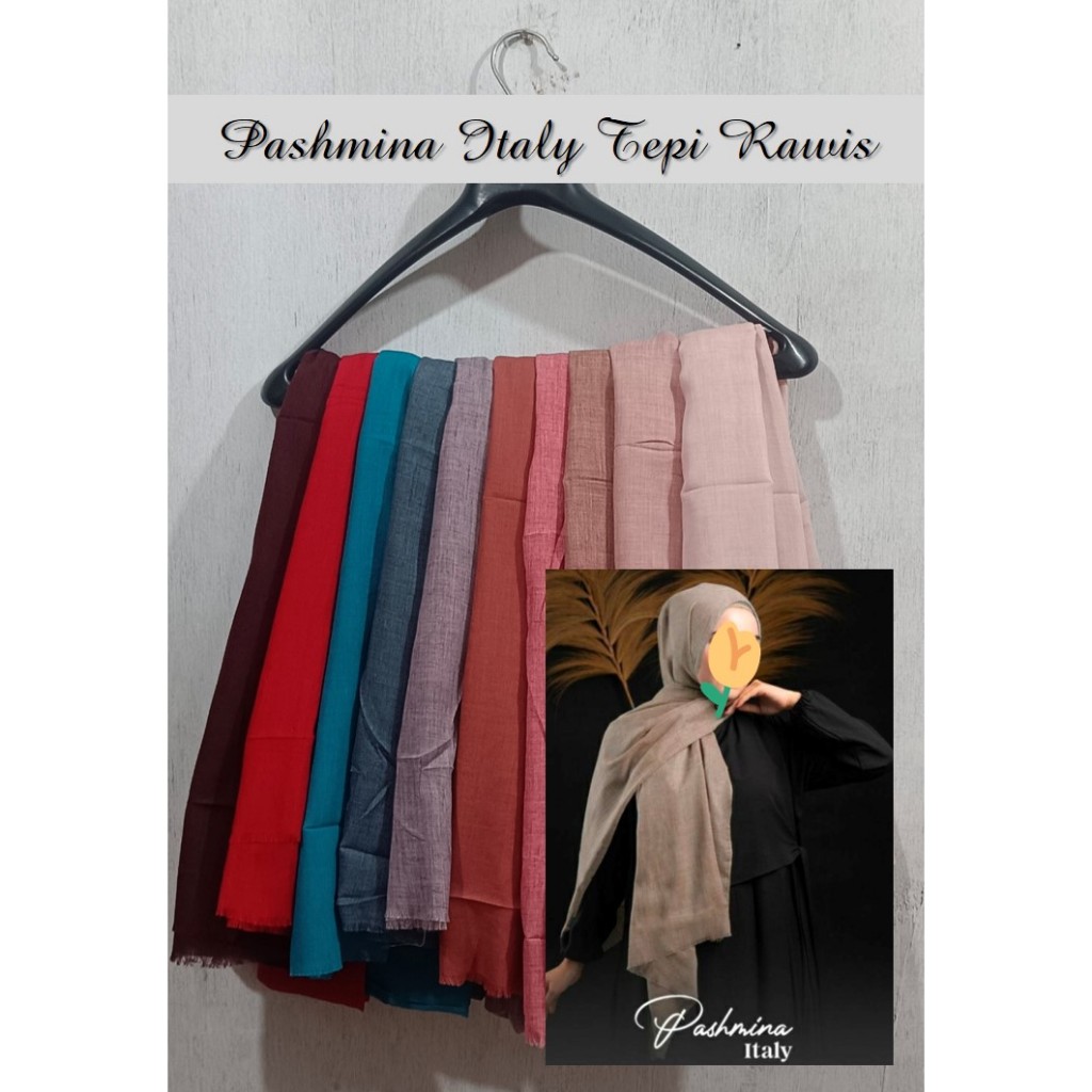 JILBAB PASHMINA ITALY RAWIS UMAMA SCRAFT POLOS 180 x 72 CM