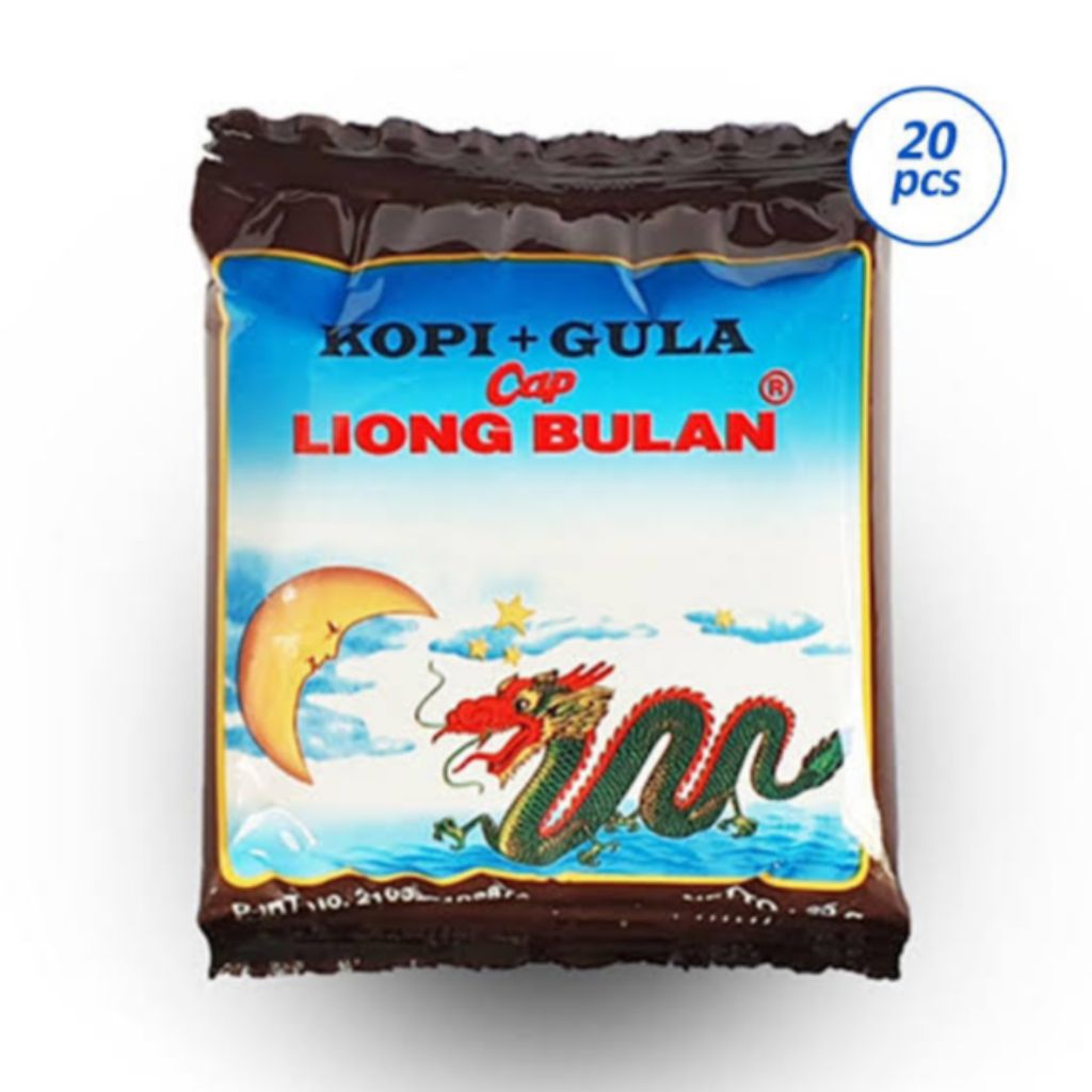 

Kopi Liong Bulan Plus Gula Asli Bogor 1 renceng @ isi 10 pcs