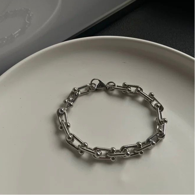 Gelang Pria Rantai Titanium Asli Original Anti Karat