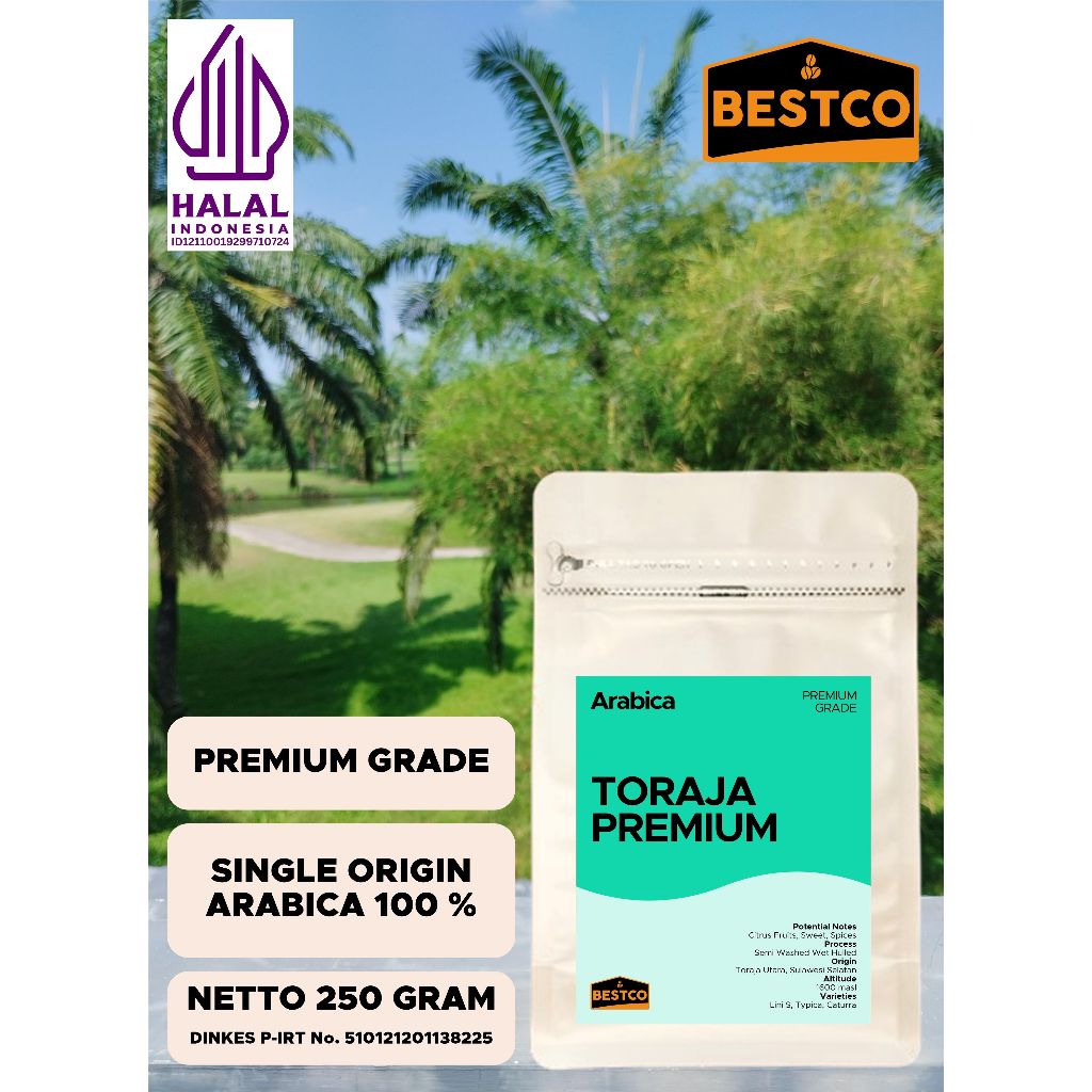 

Kopi Bestco Premium Arabica Toraja 250 gr