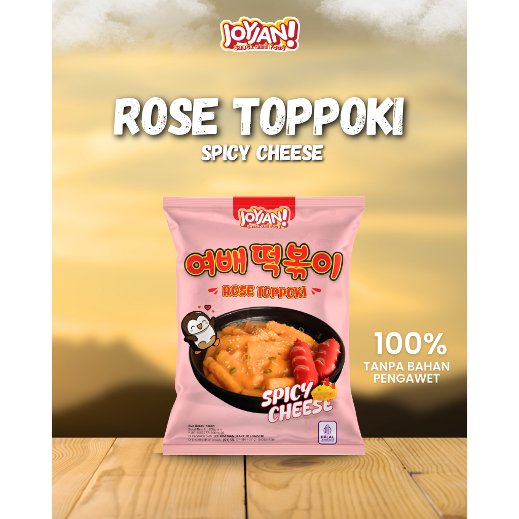 

Topokki Rose Spicy Cheese Instan Halal by Joyjan - Rasa Keju Pedas Gurih Nikmat 200 gram