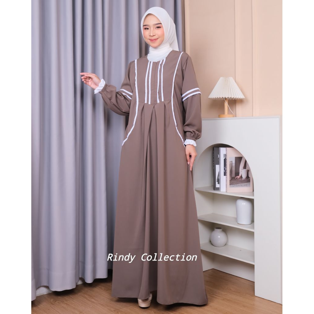 Dress-Gamis Dewasa/Gamis remaja muslimah Wolpis premium Basic List putih