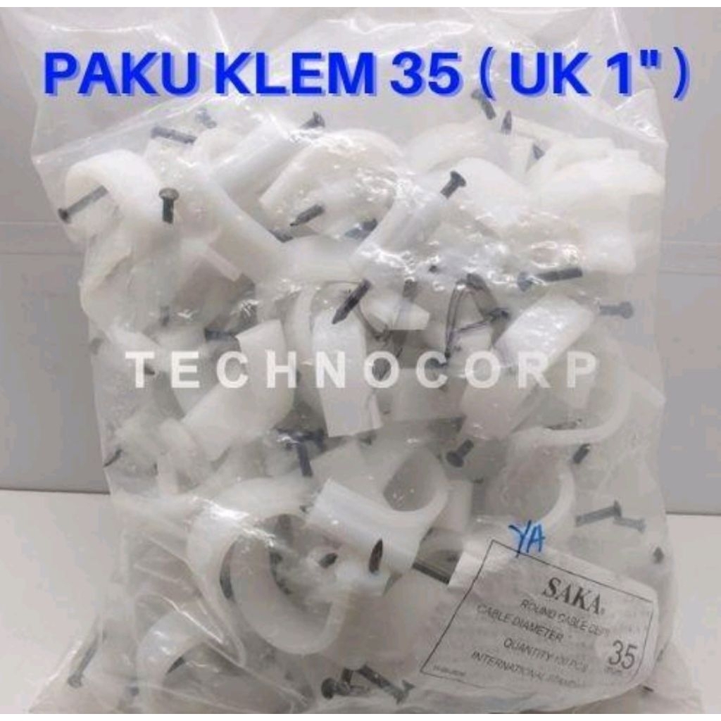 PAKU KLEM SAKA NO 35 UK 1" PIPA KABEL PAKU BETON HITAM IKK 100 PCS