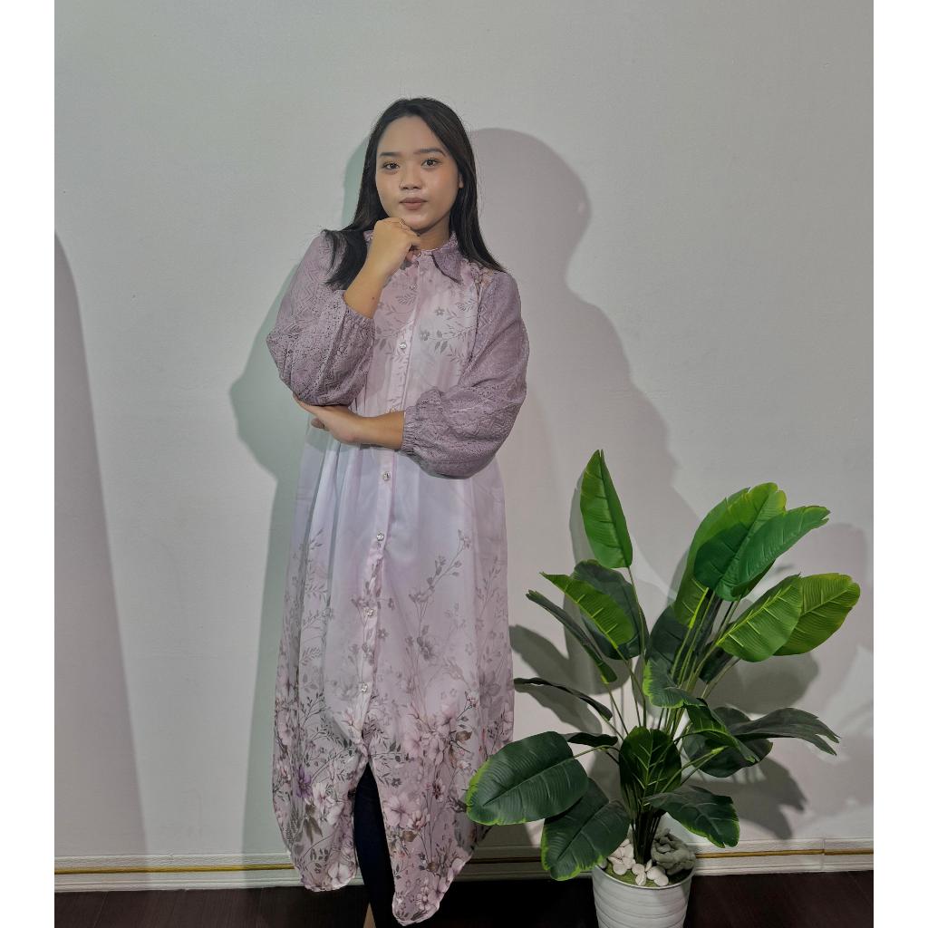 Tunik Motif Bunga Tunik Panjang Long Tunik Atasan Panjang Wanita Motif