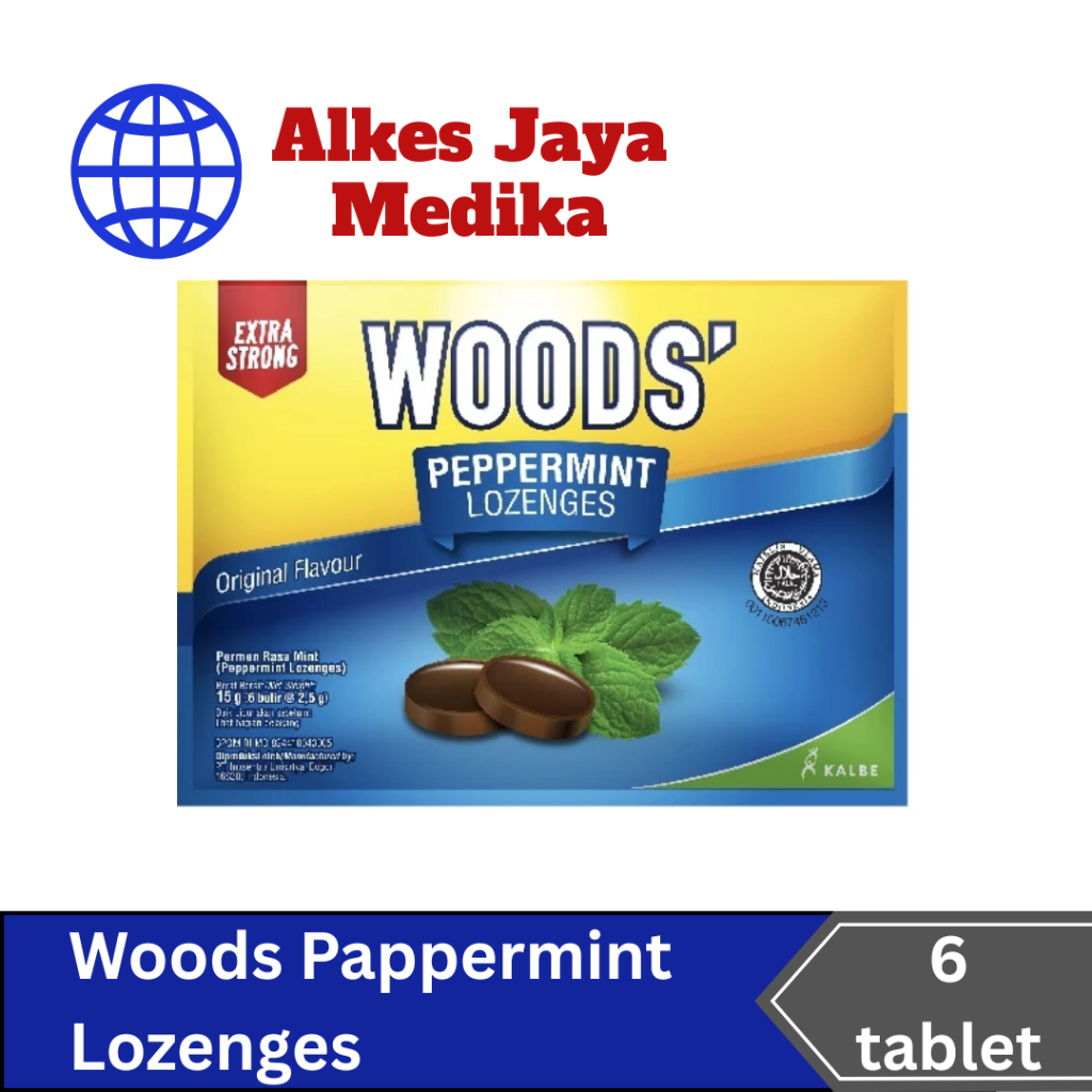

Woods Peppermint Lozenges Rasa Original Isi 6 Tablet
