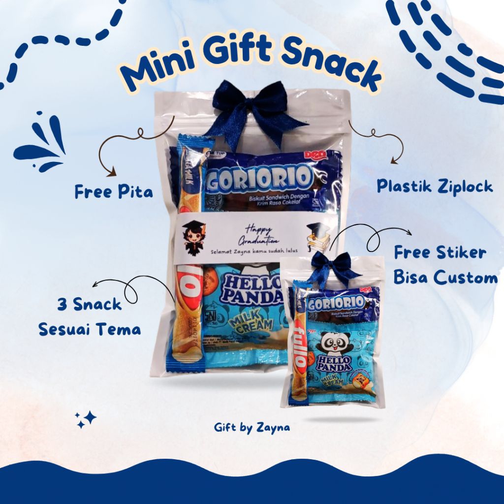 

MINI GIFT SNACK TEMA BIRU| HAMPERS | GOODIE BAG | SNACK ULANG TAHUN | HADIAH By Zayna