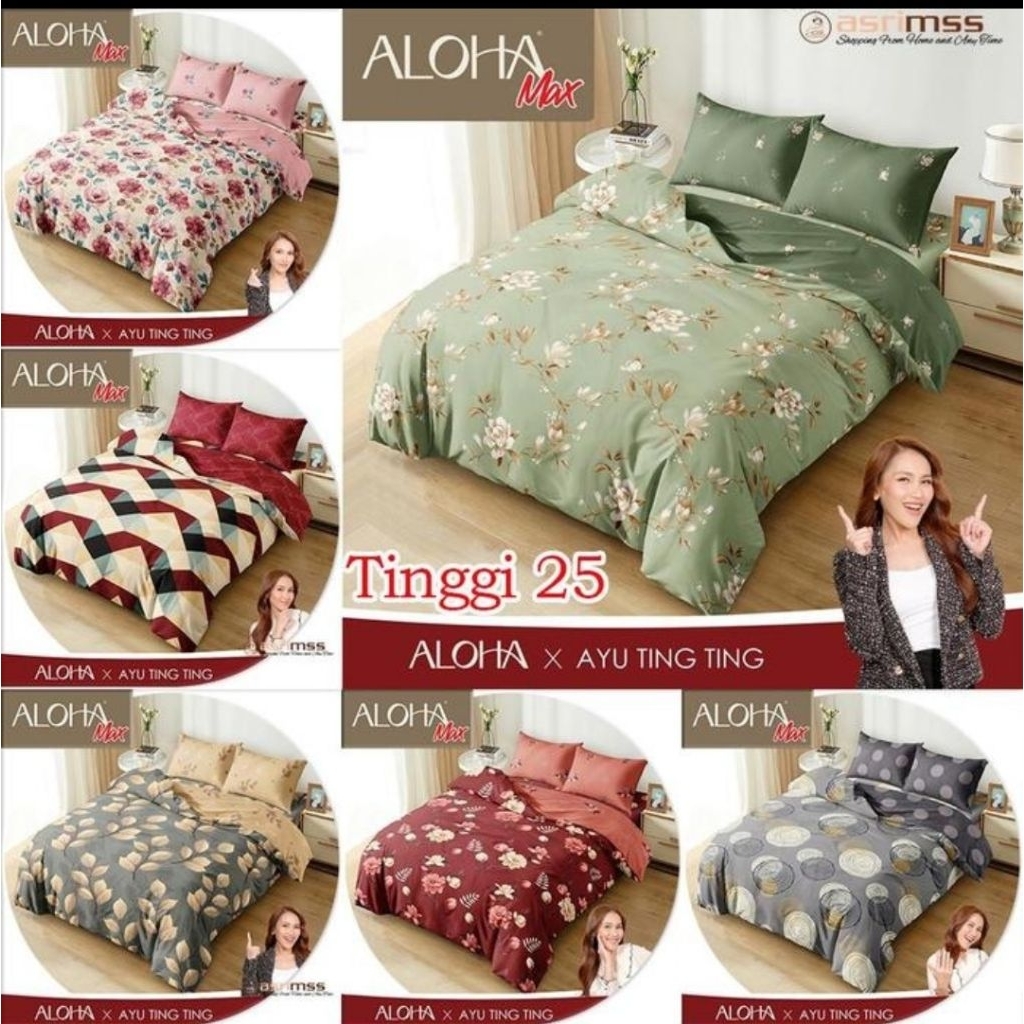 BEDCOVER KING SIZE/QUIN SIZE ALOHA MAX INTERNAL GRUP/ALOHA MAX//SET BEDCOVER//MURAH