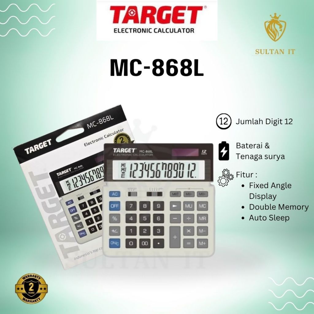 

Kalkulator Citizen SDC 868L / Kalkulator Target MC 868L Original – 12 Digit, kalkulator kantor, kalkulator sekolah cover depan citizen