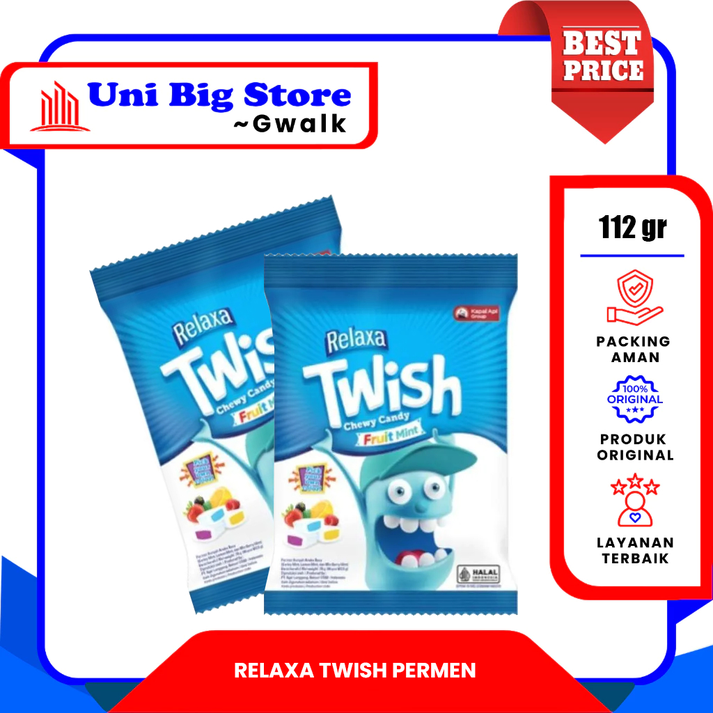 

PERMEN RELAXA TWISH CHEWY CANDY SPARKLING LEMON BERRY SPLASH ICY BLUE - 112 gr