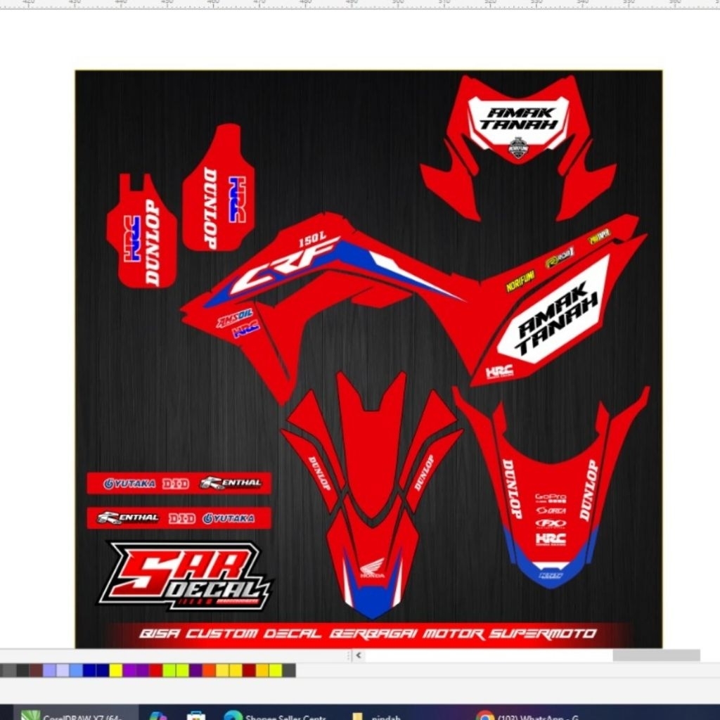 decal crf full body decal crf supermoto decal trail murah