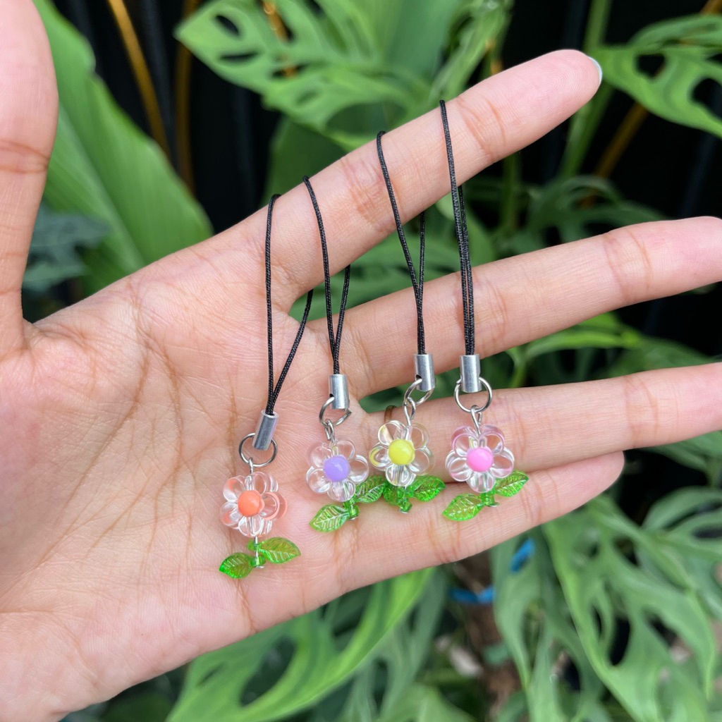 gantungan hp bunga ice | phone charm flower | keychain | gantungan kunci