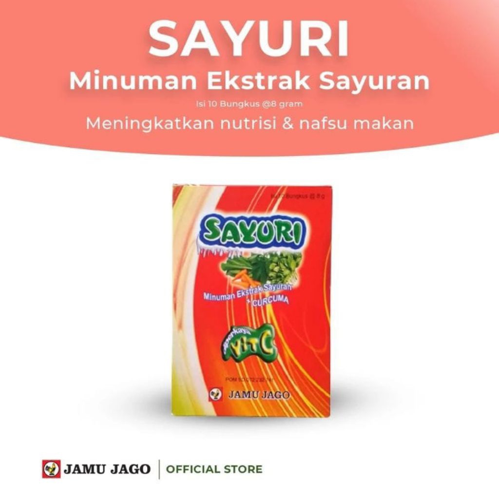 

sayuri extrak sayuran isi 10 sachet jamu jago