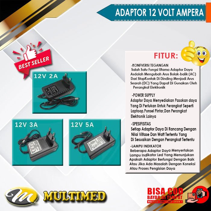 Adaptor 12 Volt 2A-3A-5A