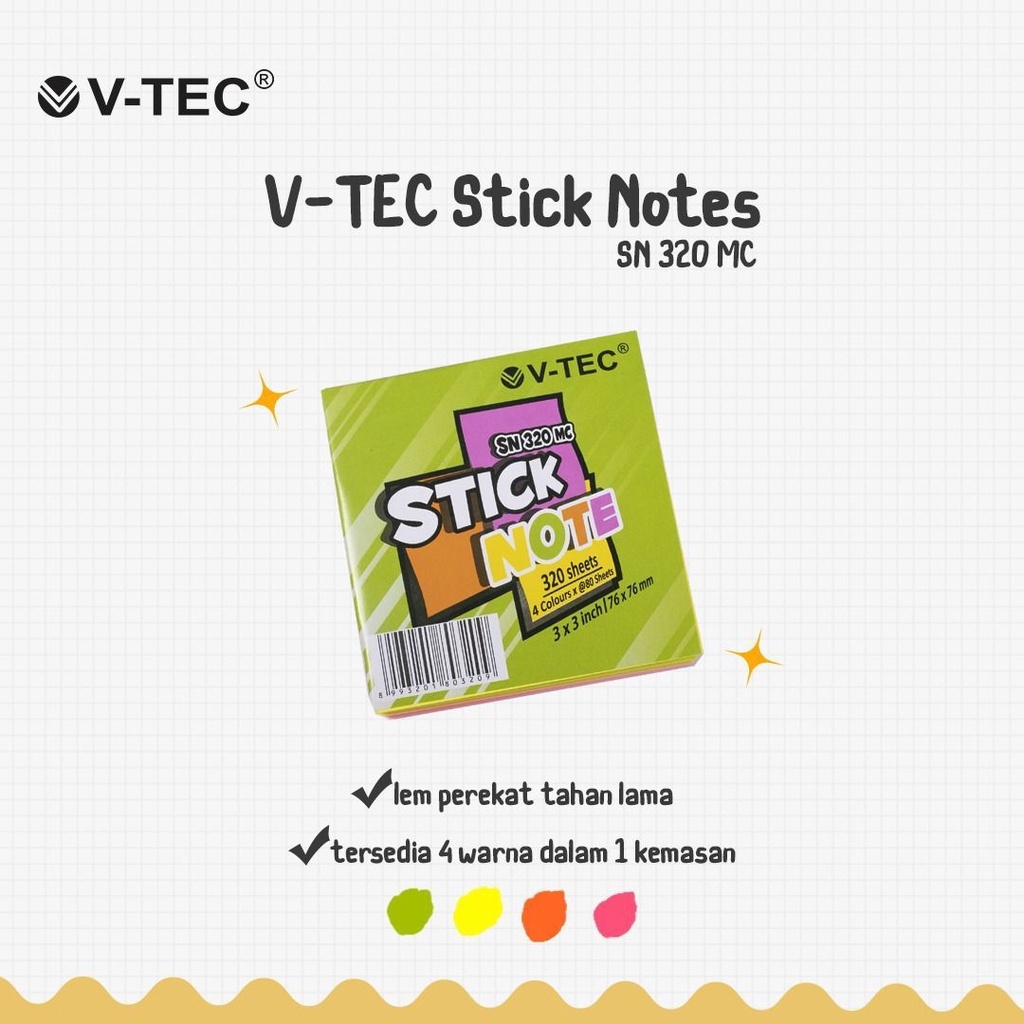 

V-TEC STICKY NOTE SN 320 MC