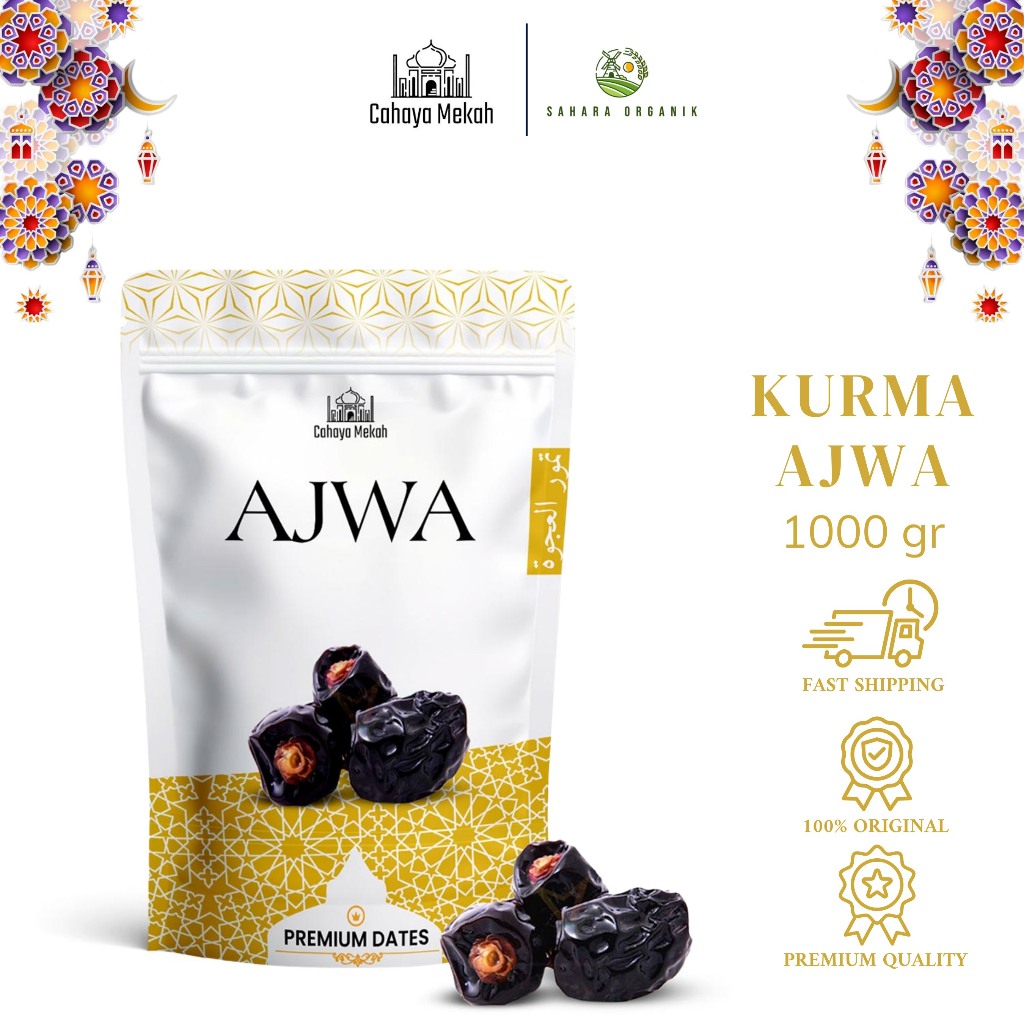 

Cahaya Mekah Kurma Ajwa 1 Kg Pouch Premium Original Kurma Nabi