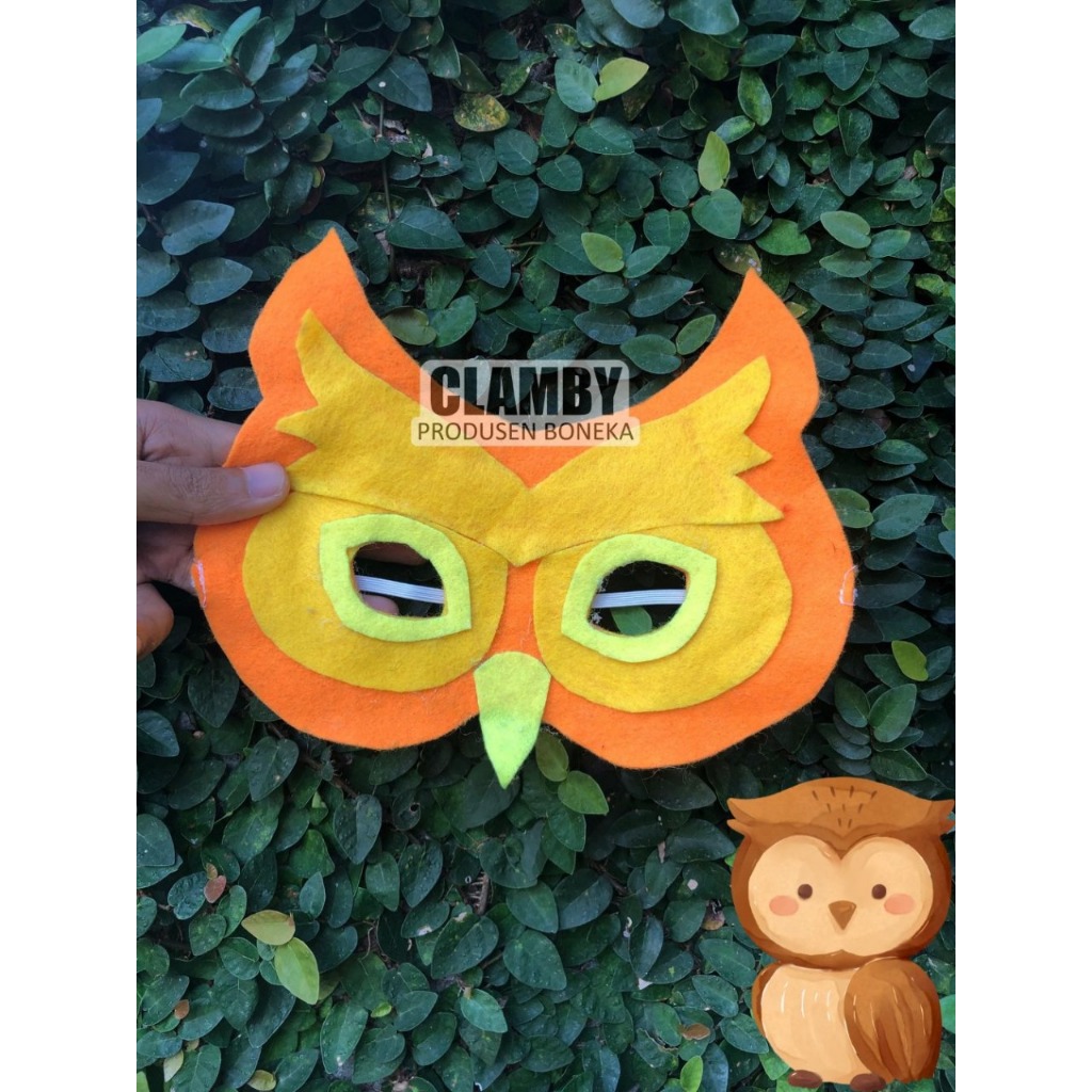 Topeng Motif Hewan Burung Panda Beruang / Topeng Flanel Karakter Accesories Pesta