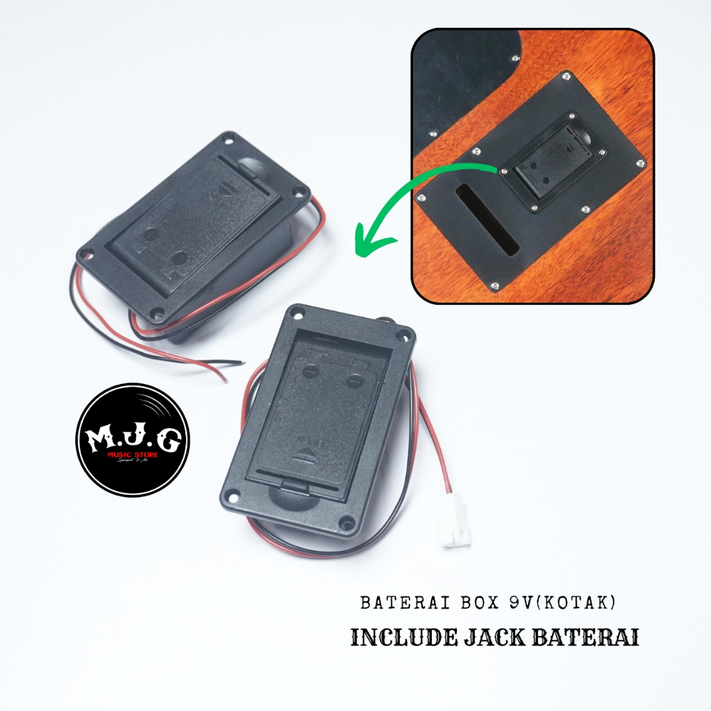 baterai box include socket adapter baterai gitar or bass elektrik or akustik