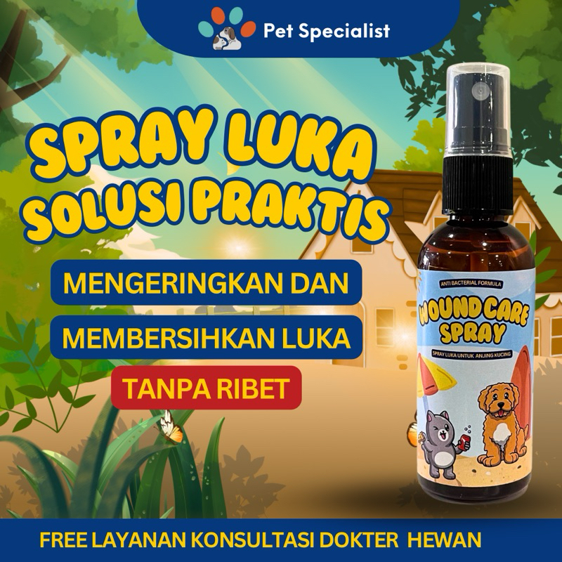 Ratoo Obat Semprot Spray Luka Pet Specialist 60 Ml - Untuk Anjing Kucing - Mengobati Luka Basah,