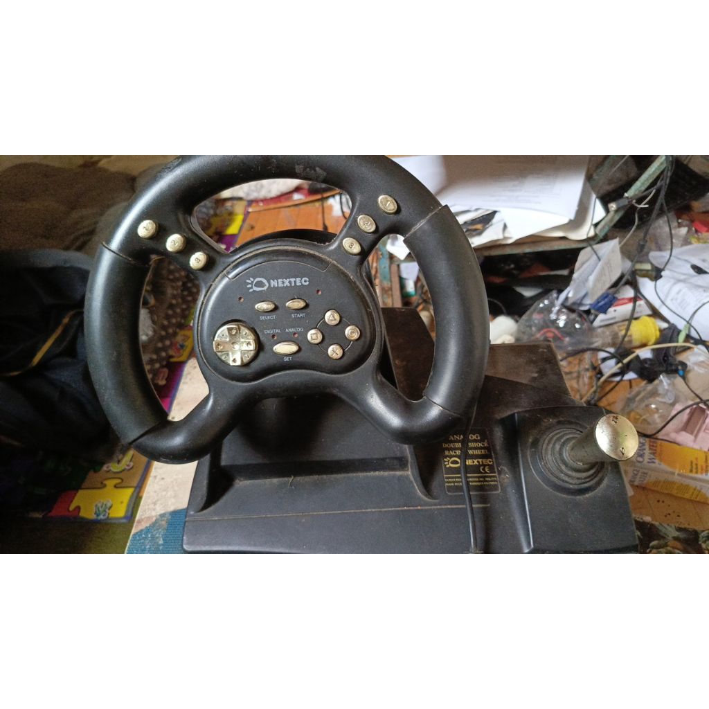 Nextec stir ps1 ps2 steering wheel gamepad playstation