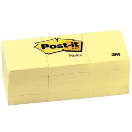 

Sticky Notes merk Post-It 653-12CY warna kuning 38mm x 50mm, kertas memo, kertas pengingat