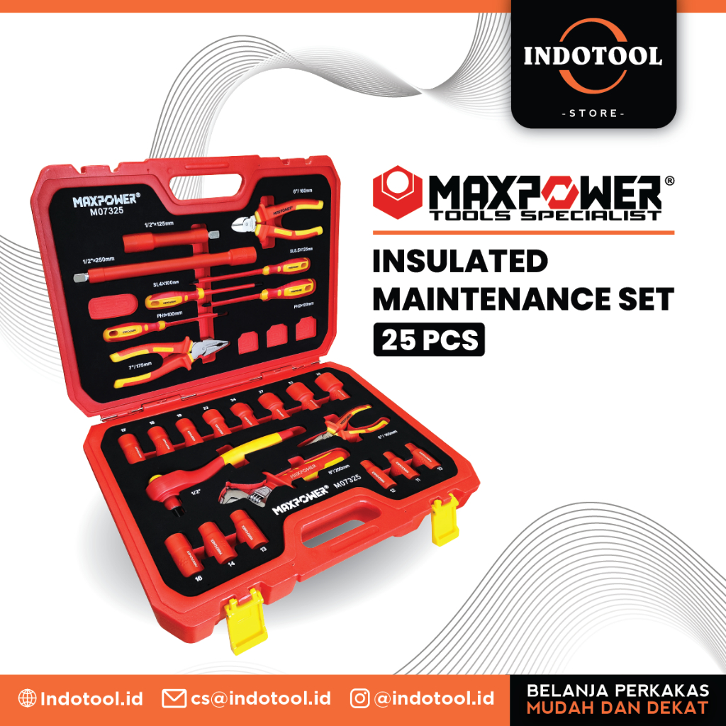 Peralatan Tukang Listrik Tool Set Insulated Maintenance Set MAXPOWER