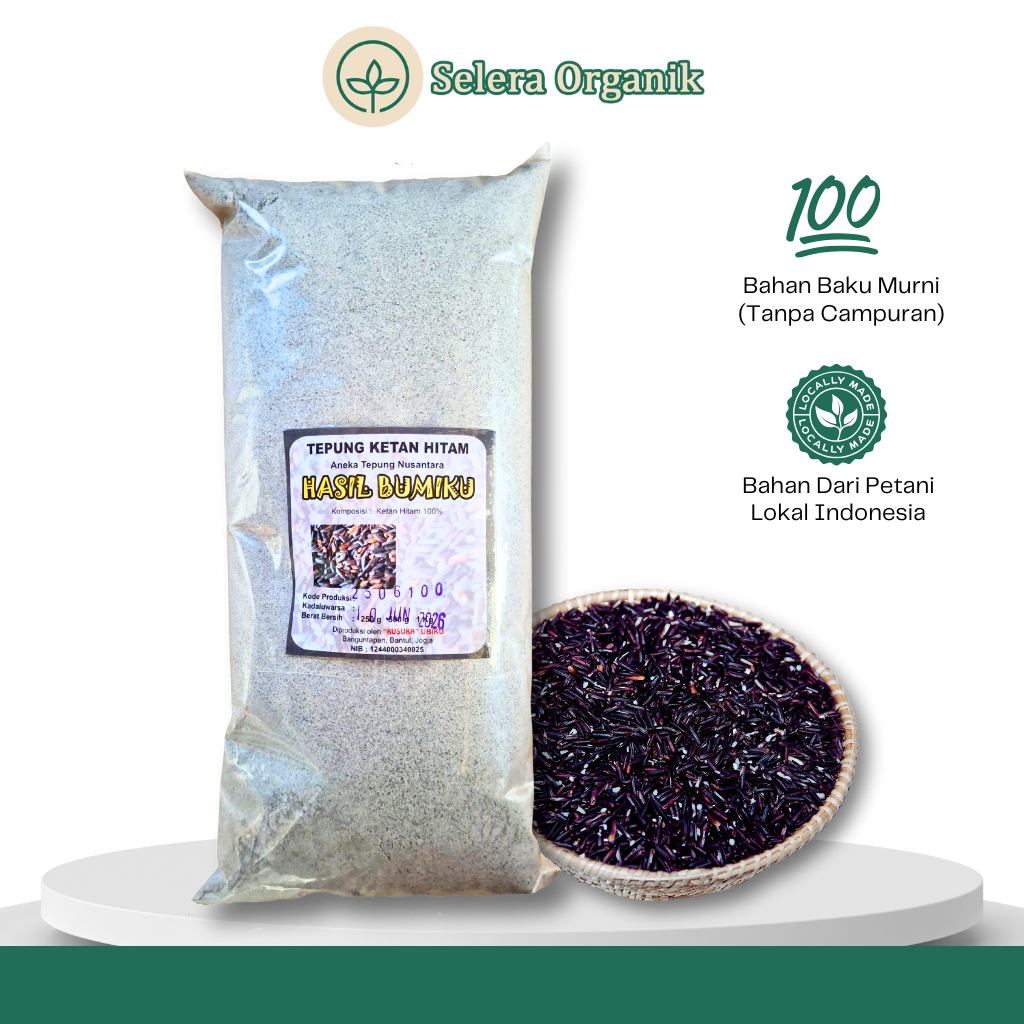 

Tepung Ketan Hitam 1kg Murni Tanpa Campuran | Selera Organik Jogja