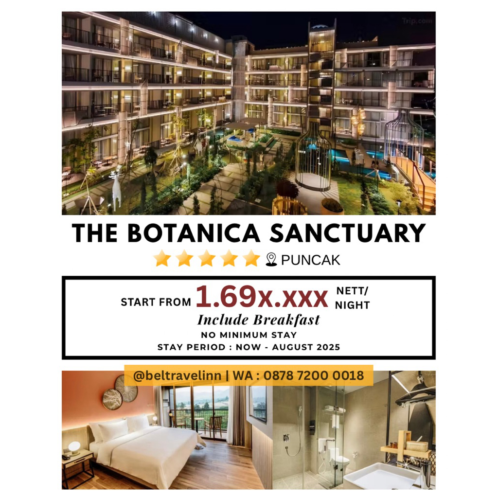 Voucher Hotel The Botanica Sanctuary Puncak