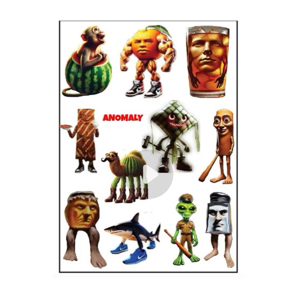 

20pc Sticker Anomali Sticker Permanen Per lembar Sticker Viral