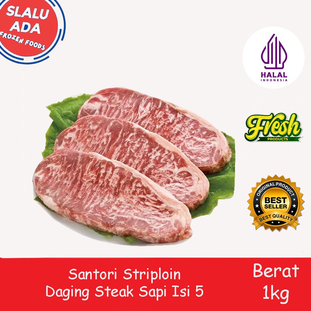 

Santori Beef Sirloin 1 Kg Isi 5 Pcs Daging Sapi Steak