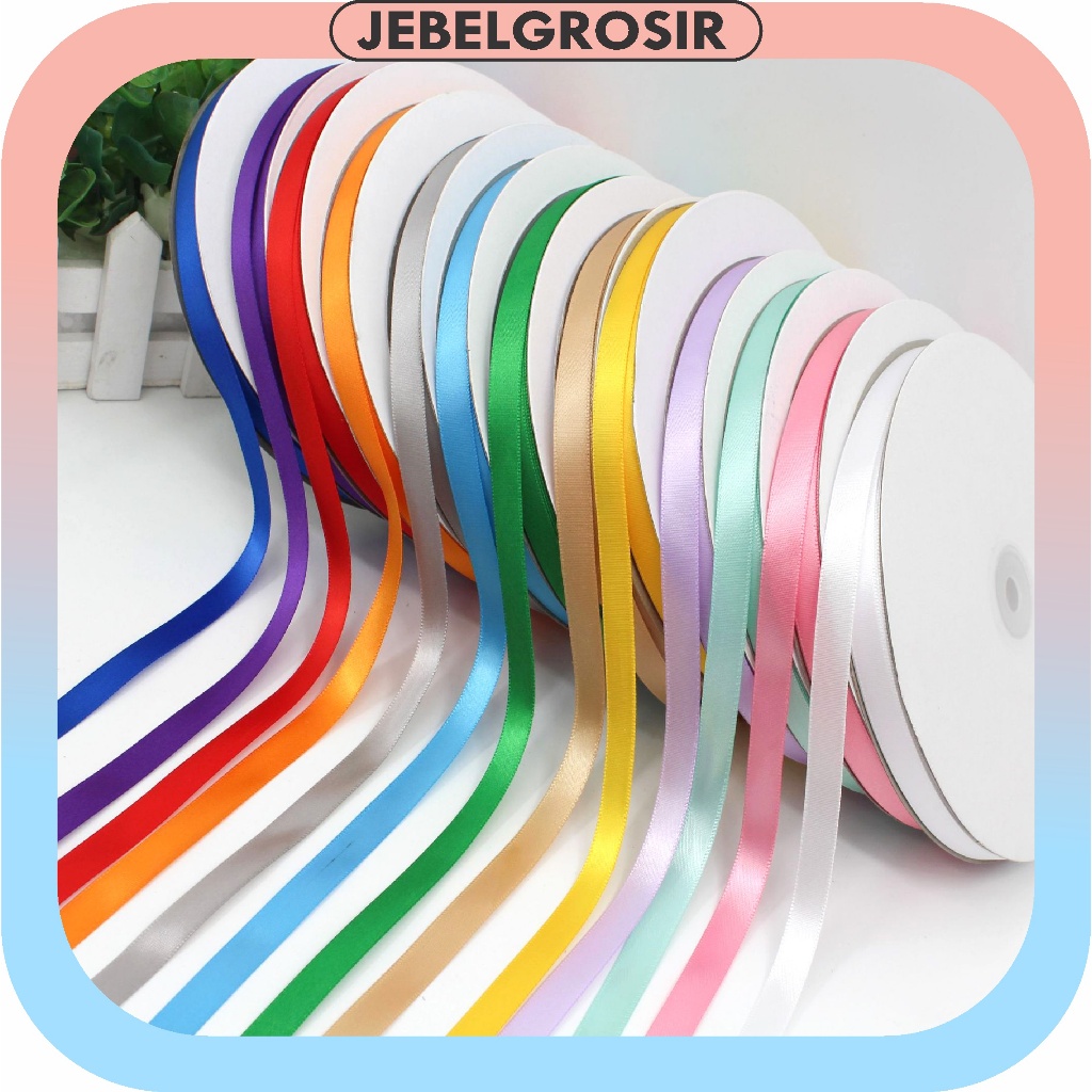 

Pita Satin 1 cm ROLL 22.5 Meter / Pita Kado 25 Yard Hadiah Souvenir Buket Bunga PT01