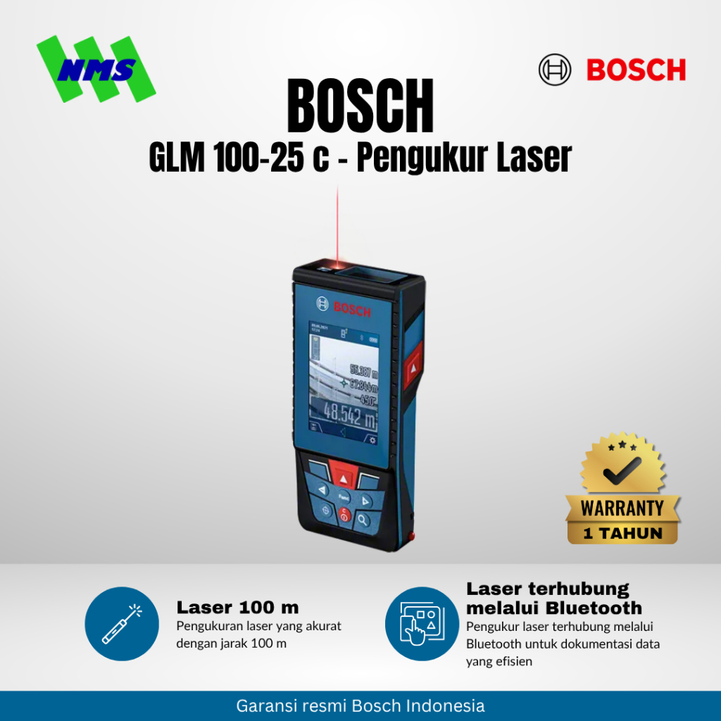 BOSCH GLM 100-25 C Meteran Laser 100m Ukur Jarak Digital Range Finder