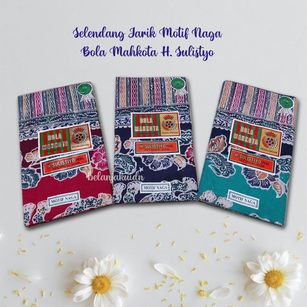 Selendang Bola Mahkota Gendong Bayi Kain Batik Motif Naga Jarik H.SULISTIYO Pekalongan Uk. 88x260cm