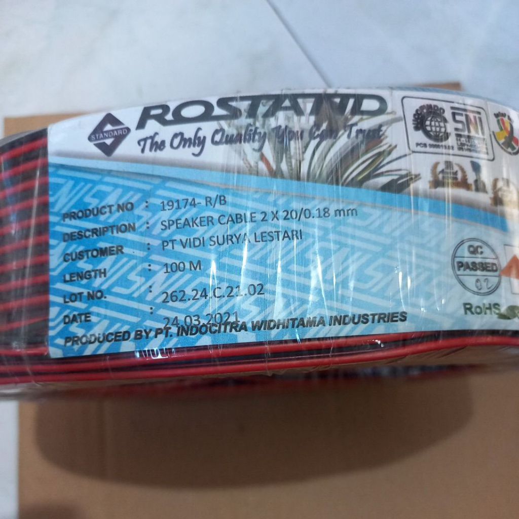 KABEL ROSTAND 2×20/0.18MM 100Meter