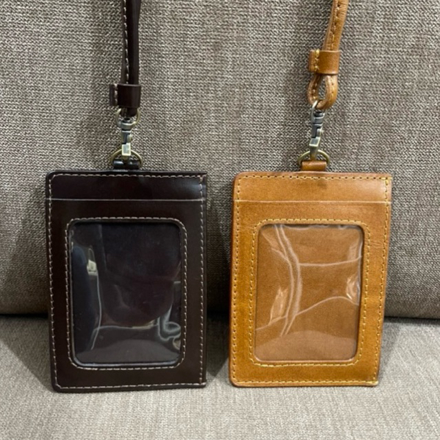 

Dompet Kartu Kantor ID Cardholder Lanyard Tanda Pengenal Kulit Asli