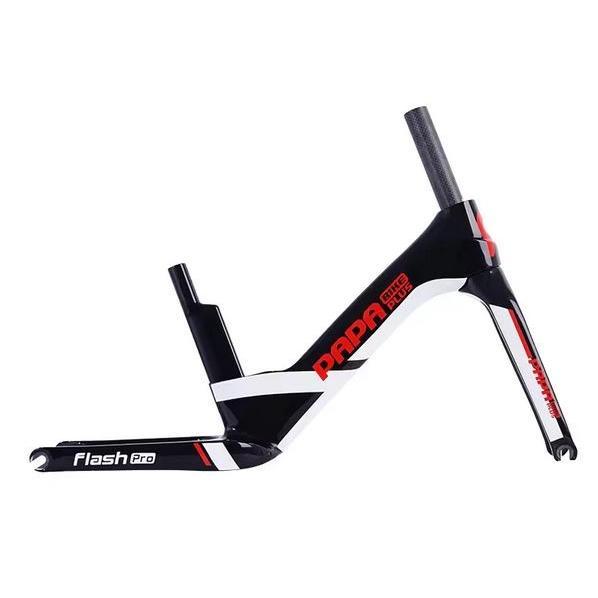 Frame PAPA BIKE Flash Pro Carbon 12 Inch Black White Push Balance Bike Frame Set