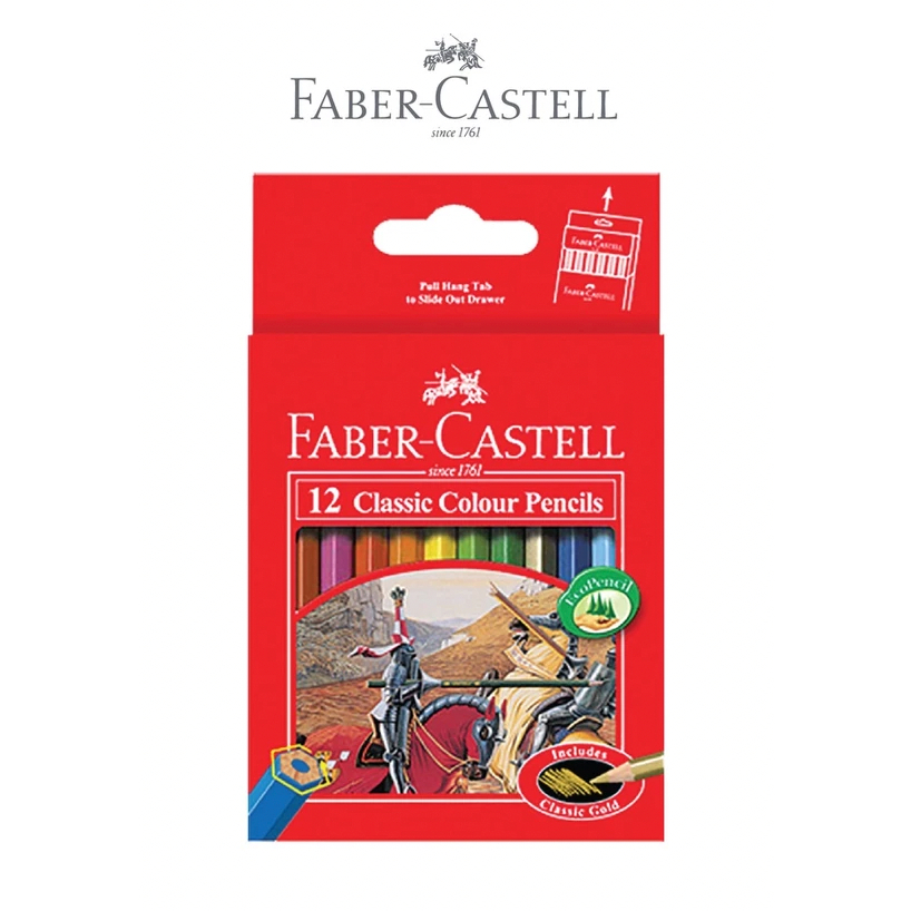 

FABER CASTELL Pensil Warna 12 Classic Colour Pencils (Isi 12 Warna) Ukuran Pendek