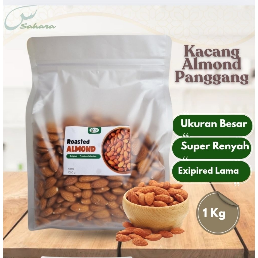 

Almond Panggang 1 Kg Roasted Almond Kacang Almond siap makan