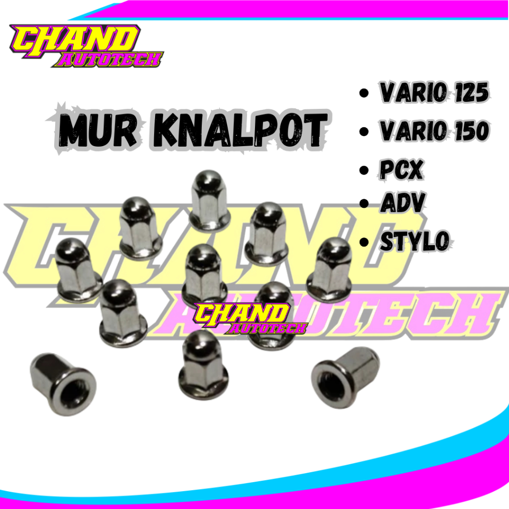 Mur Topi Flange Knalpot M7 Baut 11 Kunci 10 Vario 125 150 160 Mur Knalpot Vario 125 PCX ADV STYLO