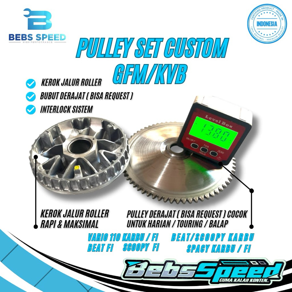 Rumah Roller Pully Custom Bubut 13.5 13.8 Kerok Jalur Honda Beat Fi Scoopy Fi Spacy Fi Vario Karbu S