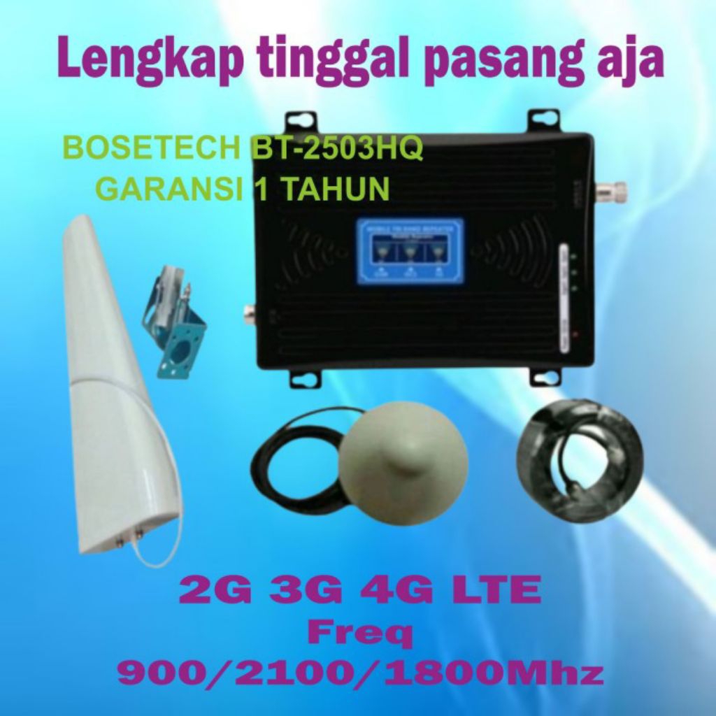 BOSETECH BT-2503HQ Penguat sinyal hp triband gsm signal booster antena log periodik ORIGINAL